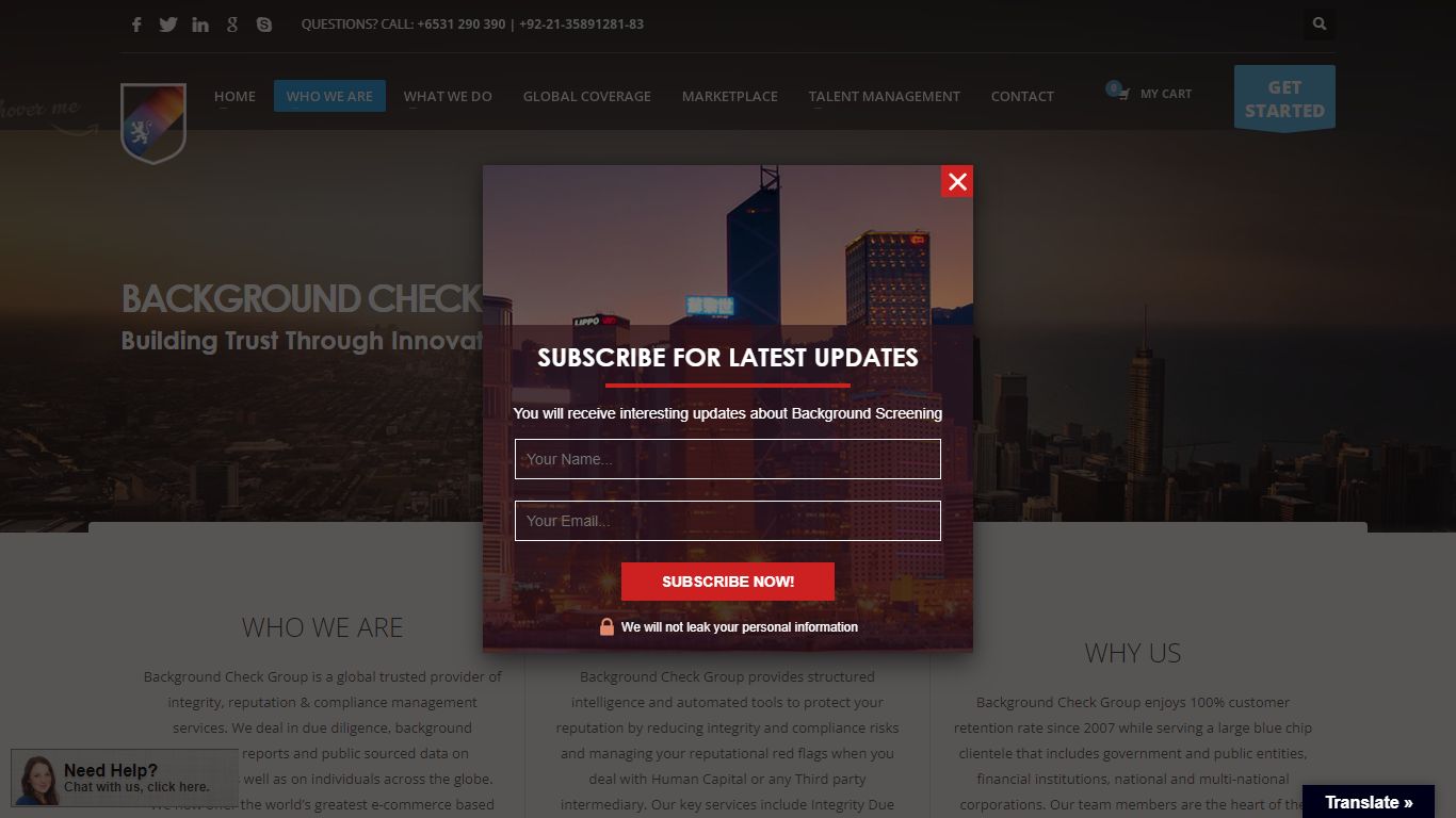 Background Check, Compliance and Risk Management Company